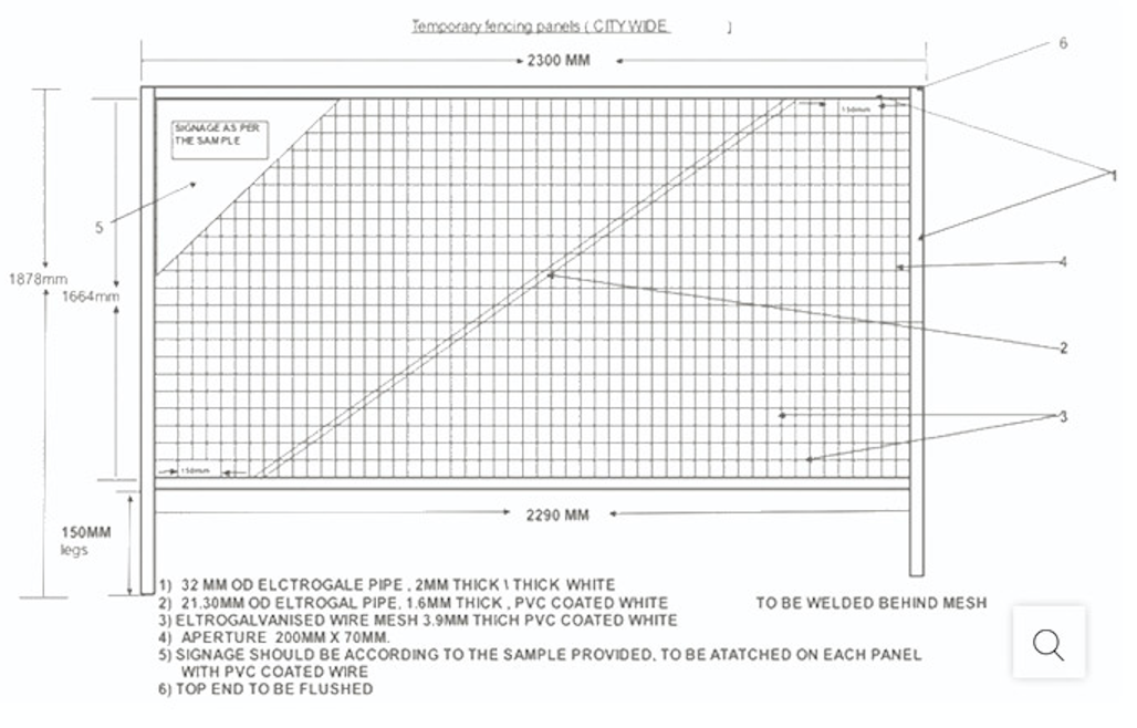 Weld Mesh Temporary Fence Specs